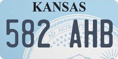 KS license plate 582AHB