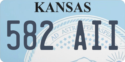 KS license plate 582AII