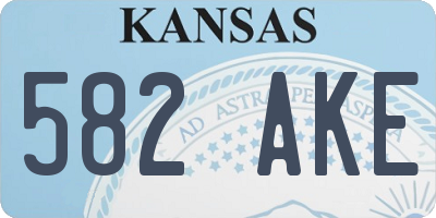 KS license plate 582AKE