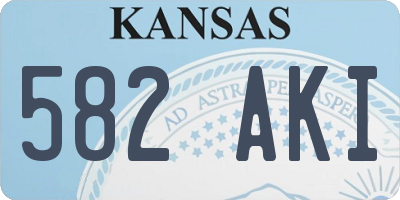 KS license plate 582AKI