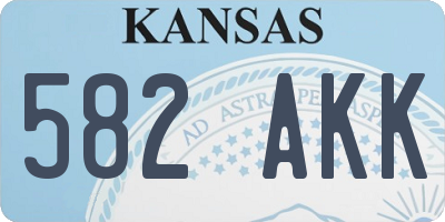 KS license plate 582AKK