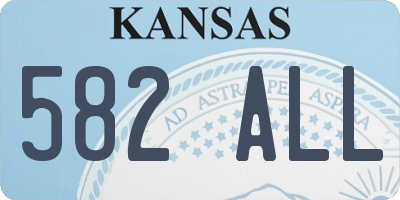 KS license plate 582ALL