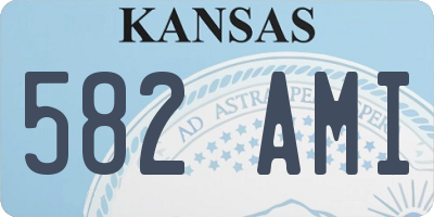 KS license plate 582AMI