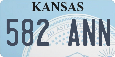 KS license plate 582ANN