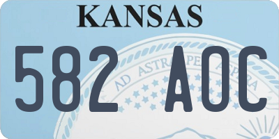 KS license plate 582AOC
