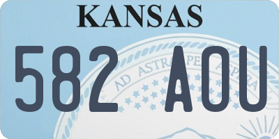 KS license plate 582AOU