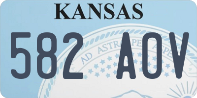 KS license plate 582AOV