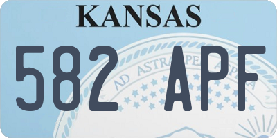 KS license plate 582APF