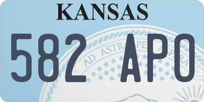 KS license plate 582APO