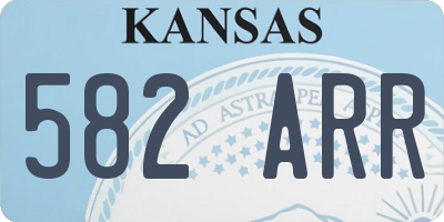 KS license plate 582ARR