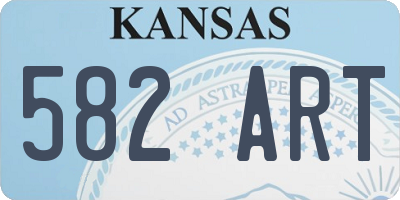 KS license plate 582ART