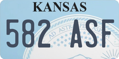 KS license plate 582ASF