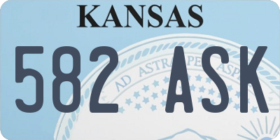 KS license plate 582ASK