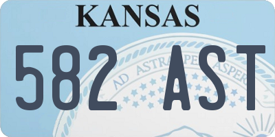 KS license plate 582AST