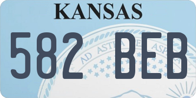 KS license plate 582BEB