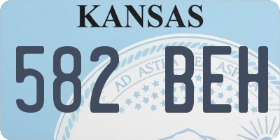 KS license plate 582BEH