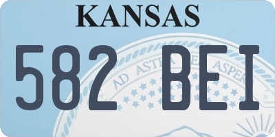 KS license plate 582BEI