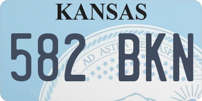 KS license plate 582BKN