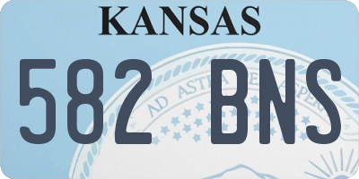 KS license plate 582BNS