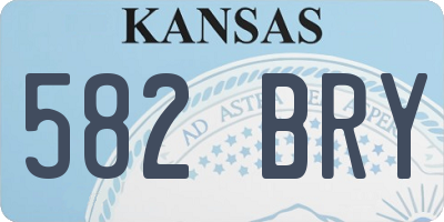 KS license plate 582BRY