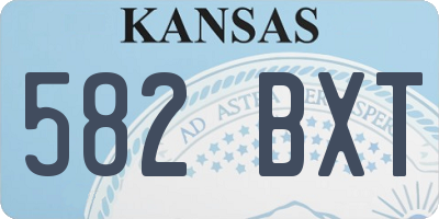 KS license plate 582BXT