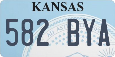 KS license plate 582BYA