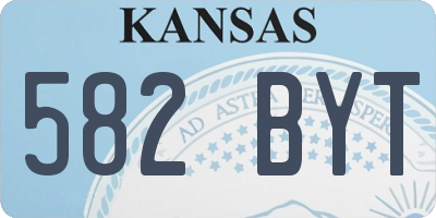 KS license plate 582BYT