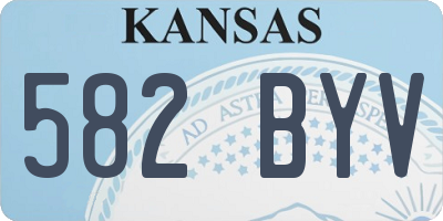 KS license plate 582BYV