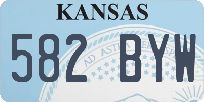 KS license plate 582BYW