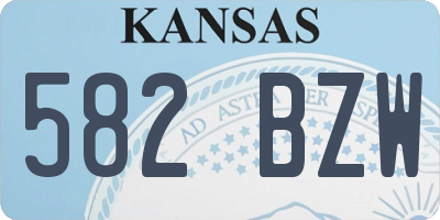 KS license plate 582BZW