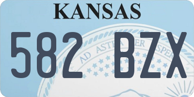 KS license plate 582BZX