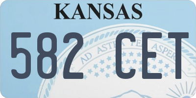 KS license plate 582CET