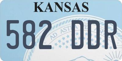 KS license plate 582DDR