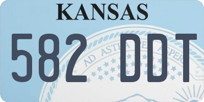 KS license plate 582DDT