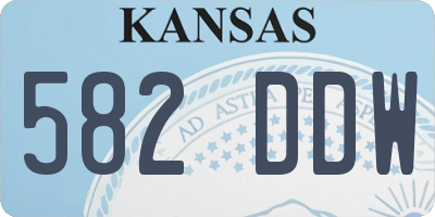 KS license plate 582DDW
