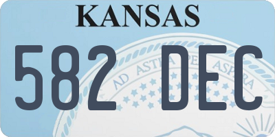KS license plate 582DEC