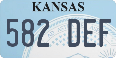 KS license plate 582DEF