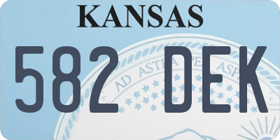 KS license plate 582DEK