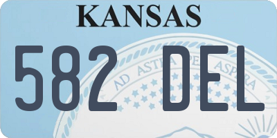 KS license plate 582DEL