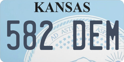 KS license plate 582DEM