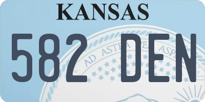 KS license plate 582DEN