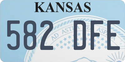 KS license plate 582DFE