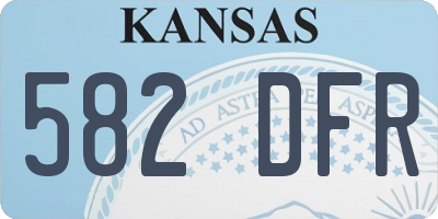 KS license plate 582DFR