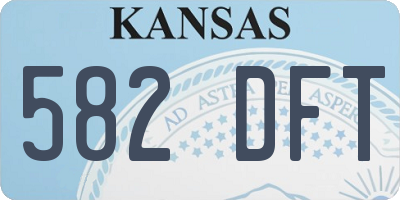 KS license plate 582DFT