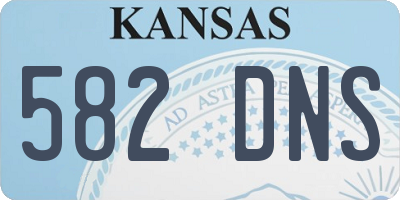 KS license plate 582DNS