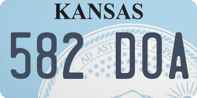 KS license plate 582DOA