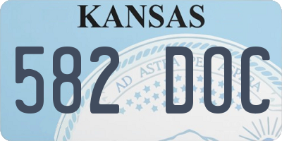 KS license plate 582DOC