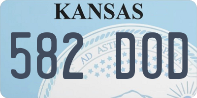 KS license plate 582DOD
