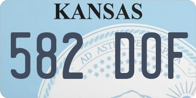 KS license plate 582DOF