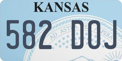 KS license plate 582DOJ